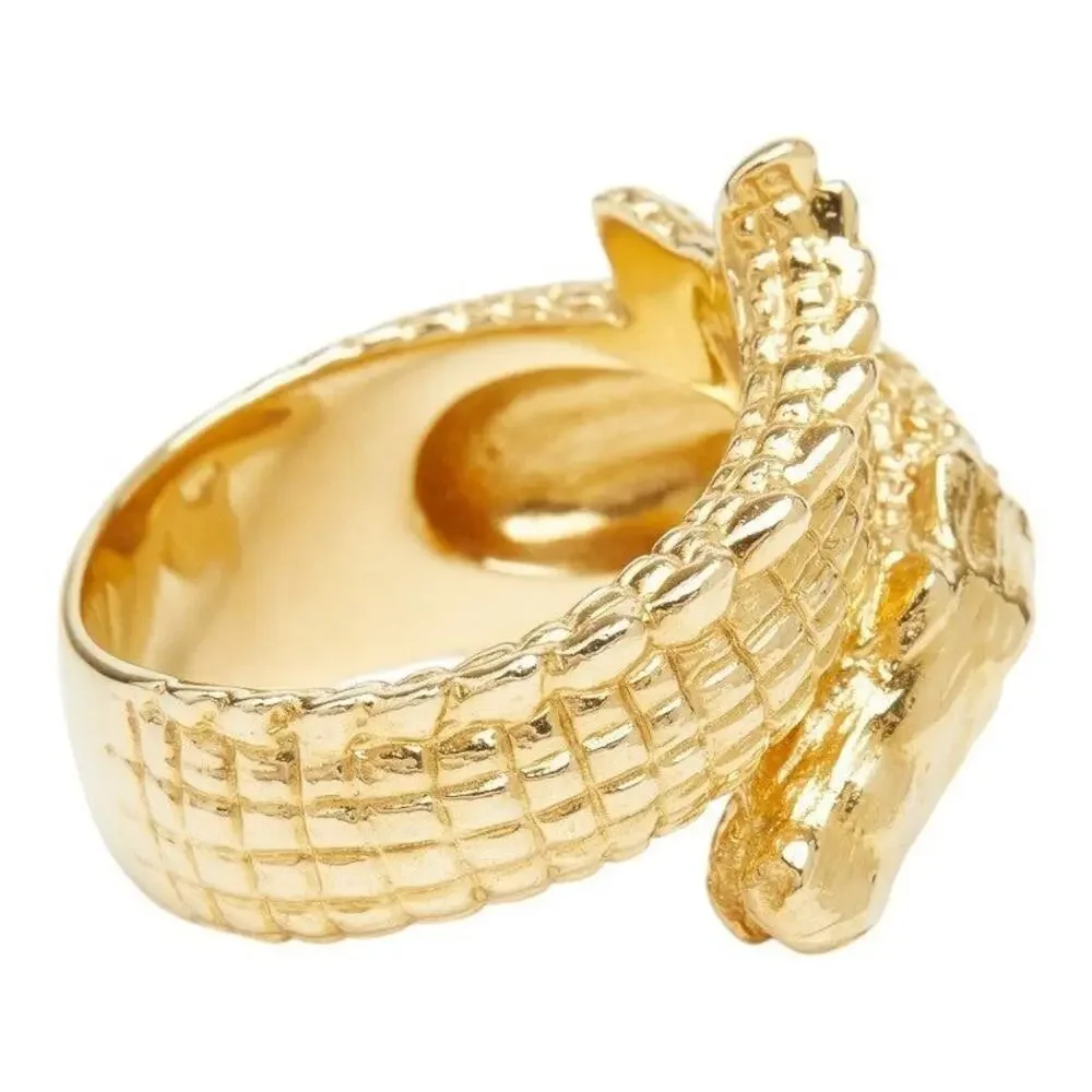 Unbranded Crocodile Motif 18K Yellow Gold Ring Gold